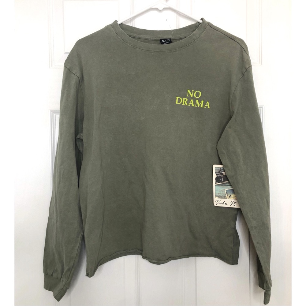 No Drama Long Sleeve Taupe Tee
